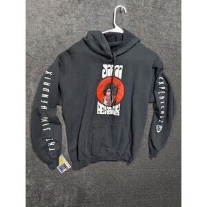 Authentic Hendrix Jimi Hendrix Experience Black Graphic Hoodie Mens Medium 1596